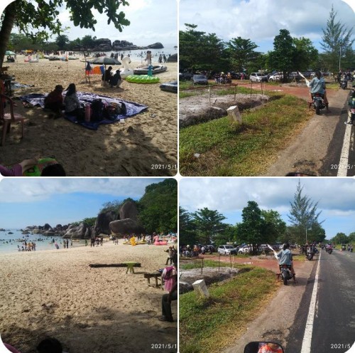 Lebaran ke 4, Pantai Tanjung Tinggi Banjir Pengunjung